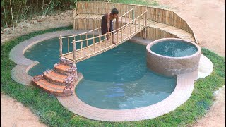 How To Build Luxury Swimming Pool In Wild Step by Step [upl. by Martynne]