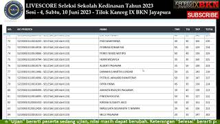 LIVESCORE Seleksi Sekolah Kedinasan Tahun 2023 Sesi  4 Sabtu 10 Juni 2023 [upl. by Jann]