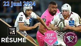 TOP 14  Résumé 1ère moitié Stade Français Paris  Union BordeauxBègles  Demifinales [upl. by Procto214]