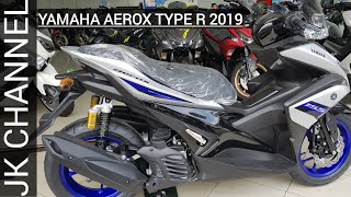 YAMAHA AEROX 155 2019  TYPE R WARNA SILVER VELG BIRU  REVIEW SINGKAT  HARGA [upl. by Naivatco]