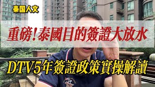 重磅泰国目的的签证大放水DTV5年签证政策实操解读 [upl. by Cristina932]