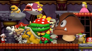 New Super Mario Bros DS  All Bosses [upl. by Bledsoe]