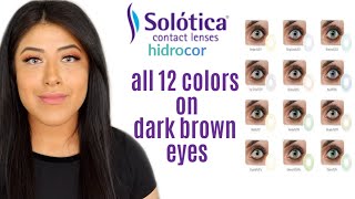 ALL SOLOTICA HIDROCOR REVIEW  NATURAL COLORED CONTACTS for DARK BROWN EYES  LENSME PROMO CODE [upl. by Ostraw514]