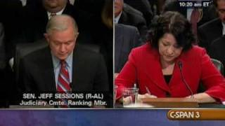 Sen Sessions Questions Judge Sotomayor on Judicial Activism [upl. by Meeharb]