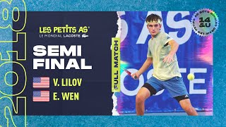 Les Petits As 2018  Boys Semifinal  Victor Lilov vs Evan Wen [upl. by Siddon]