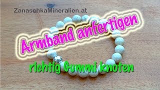 Armband auf Gummi fädeln und richtig knoten  Schmuck selber machen [upl. by Limbert120]