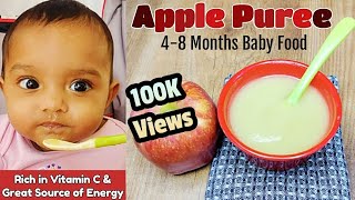 Apple Puree for Babies 48 months baby food 6 Months baby food Home made Apple Puree for babies [upl. by Noirred]