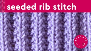 Seeded Rib Stitch Knitting Pattern for Beginners 2 Row Repeat [upl. by Chui552]