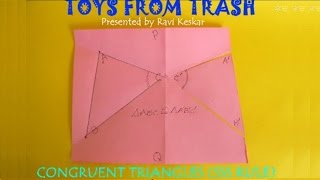 CONGRUENT TRIANGLES  ENGLISH  Simple paper folding proof [upl. by Loggia]