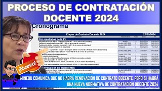 🔴LO ULTIMO👉 PROCESO DE CONTRATACIÓN DOCENTE 2024 [upl. by Nemhauser]