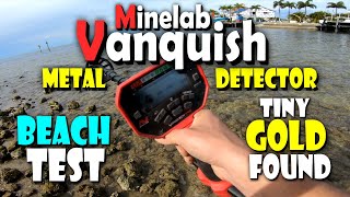 Minelab Vanquish 440  TINY 14k Gold Found  Beach Metal Detecting [upl. by Isle]