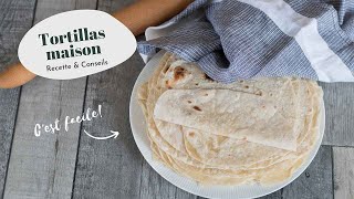 RECETTE  Tortillas de blé maison pour wraps tacos fajitas [upl. by Nyliuqcaj]