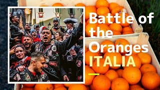 ITALY Ivrea Battle of the Oranges Carnival Battaglia delle Arance Carnivale dIvrea Italia 2018 [upl. by Porty]