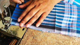 নতুনদের জন্য সহজ নিয়মে লুঙ্গি সেলাই  lungi silai  lungi selai  lungi stitching for beginners [upl. by Sidon221]