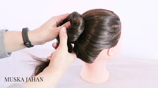 EASY HIJAB HAIRSTYLE  HIJAB HAIR TUTORIAL TO PREVENT HIJAB HAIR LOSS [upl. by Akinaj604]