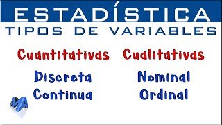 Tipos de variables estadísticas  Cuantitativas Cualitativas [upl. by Saravat786]