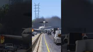 Boeing AWACS plane crashes into hot air balloon makes emergency landing on highway [upl. by Omura800]