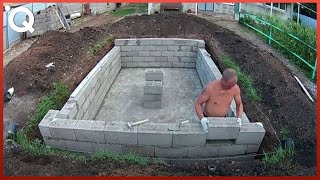 Building Amazing DIY Swimming Pool Step by Step  by Weandnature [upl. by Lilly]