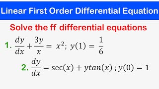 🔵15  Linear Differential Equations Initial Value Problems Solving Linear First Order ODEs [upl. by Maxi]