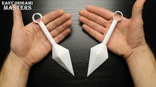 How to make a real Kunai out of paper The Ninjas Weapons Easy Origami Masters [upl. by Kyl]