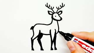 How to Draw a Reindeer Full Body [upl. by Shirline650]