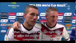 Schweinsteiger Podolski and Kramer after winning World Cup in Brazil English subtitles [upl. by Adnamahs756]