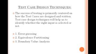 Test case design techniques [upl. by Maillw]