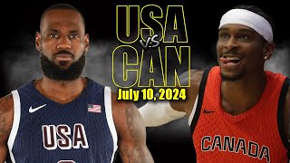 Team USA vs Canada Full Game Highlights  2024 Olympics  July 10 2024 [upl. by Romona]