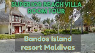 Bandos resort Maldives Superior beach villa room tour in Hindi [upl. by Alimrahs989]