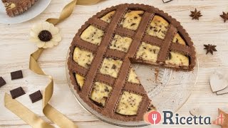 Crostata al cacao con crema alla ricotta e cioccolato  Ricettait [upl. by Yrannav]