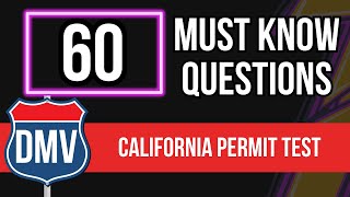 60 California Permit Test Questions 2024 DMV Written Practice amp Study Guide [upl. by Anertak]