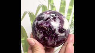 Lepidolite Purple Mica Sphere High Grade Healing Crystal Ball 482g 68mm [upl. by Nahtad]