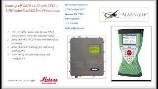 Leica UHF Radio Video 1 of 5 Cs15 amp GS14 RTK UHF Base setup with Satel EZPRO 35 watt UHF radio [upl. by Rramed]