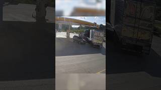 Semi Truck Destroys G80 BMW M3 at a Gas Station [upl. by Cullie]