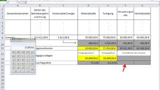 Betriebsabrechnungsbogen BAB und Zuschlagskalkulation sehr gut lernen und verstehen Aufgabe 2 [upl. by Simona]