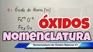 Nomenclatura de ÓXIDOS Metálicos Metal más Oxígeno [upl. by Bryon467]