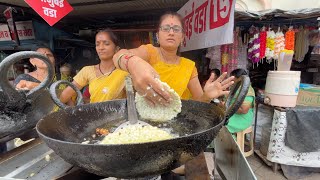 Madhura ji from Kolhapur Serves Biggest Sabudana Vada  Indian Street Food [upl. by Ivon]