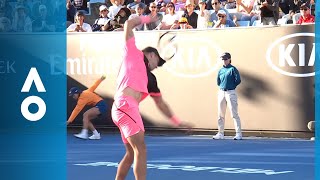 Epic racquet smash from Borna Coric  Australian Open 2018 [upl. by Akkin]