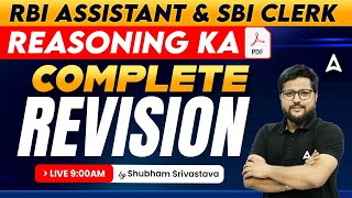 RBI Assistant amp SBI Clerk  Reasoning Complete Revision  By Shubham Srivastava [upl. by Roche]