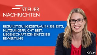 Begünstigungszeitraum Nutzungspflicht Liegenschaftszinssätze  Steuernachrichten Update 2424 [upl. by Ynattir]