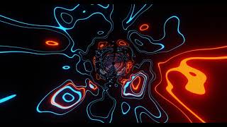 VJ LOOP NEON Hypnotic Blue Orange Tunnel Abstract Background Video Lines Pattern 4k Screensaver [upl. by Isiah]