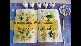 BRUSHO amp Watercolour Beginners Art Journal Tutorial [upl. by Nalor]