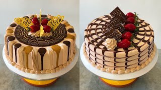 tutorial para decorado de pasteles con ganache de chocolate y dulce de leche [upl. by Tnarud]