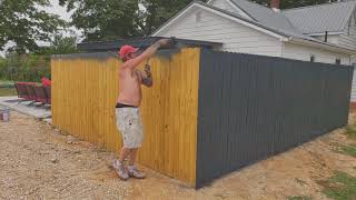 Painting a Privacy Fence in 5 12 Minutes [upl. by Dolphin]