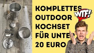 Komplettes OurdoorKochset für unter 20 Euro bushcraft outdoor kochen kochset camping [upl. by Suilienroc]