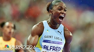 How Julien Alfred shocked ShaCarri Richardson and made Saint Lucian Olympic history  NBC Sports [upl. by Noskcire]