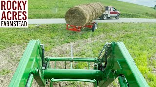 Loading Hay Customers With The John Deere 5100E Hay Season 2021 [upl. by Eihcir480]