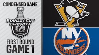 041019 First Round Gm1 Penguins  Islanders [upl. by Aneeres]