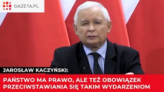 Jarosław Kaczyński odniósł się do protestów na ulicach całej Polski [upl. by Yramliw]