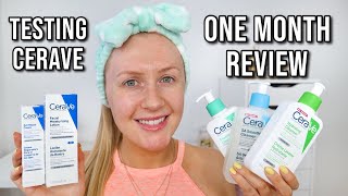 Testing CeraVe Skincare for One Month  Cleansers Moisturiser amp Eye Repair Cream Full Review [upl. by Irrem]